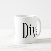Diva Funny Whimsical Typografy Kaffeetasse (VorderseiteRechts)