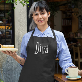 Diva Funny Whimsical Typografy Schürze