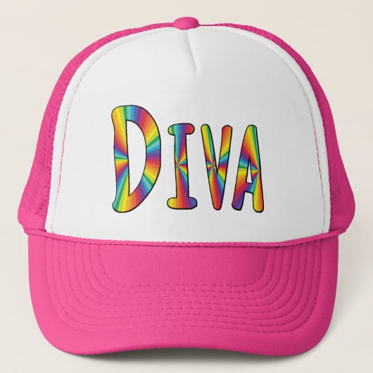 DIVA Gay Pride Fabulous Chic LGBT LGBTQ Prix Truckerkappe (Vorderseite)