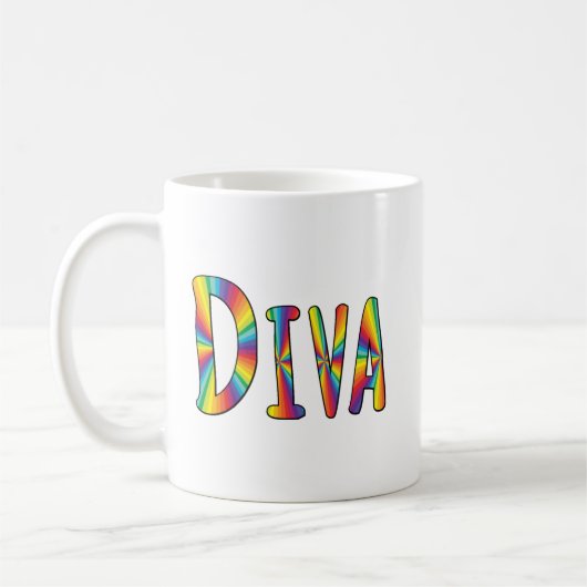 DIVA Gay Pride Regenbogenflagge Fabulous LGBT LGBT Kaffeetasse (Links)