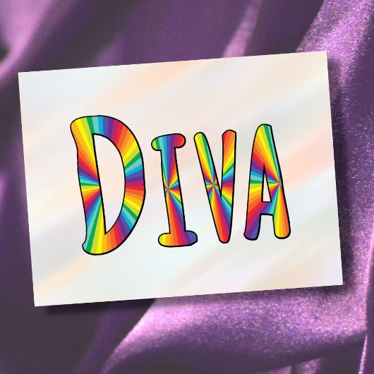 DIVA Gay Pride Regenbogenflagge Fabulous LGBT LGBT Postkarte