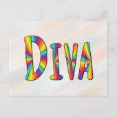DIVA Gay Pride Regenbogenflagge Fabulous LGBT LGBT Postkarte (Vorderseite)