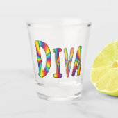 DIVA Gay Pride Regenbogenflagge Fabulous LGBT LGBT Schnapsglas (Vorderseite)