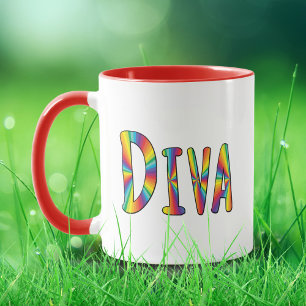 DIVA Gay Pride Regenbogenflagge Fabulous LGBT LGBT Tasse