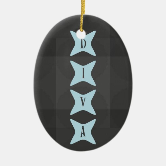 DIVA: Göttlich inspirierte victorious Haltung Keramik Ornament (Vorne)