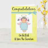 Diva gratuliert neuer Grandson Grußkarte Karte (Gelbe Blume)