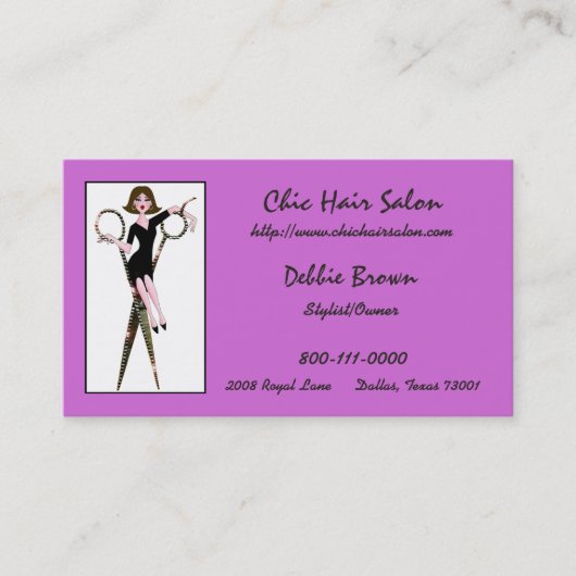 Diva Hair Salon Business Cards Visitenkarte (Vorderseite)