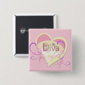 Diva Heart Button (Vorne & Hinten)