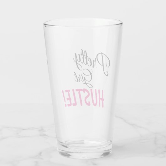 DIVA "Hübsch Girl HUSTLE" Trinkbehälter Glas (Rückseite)