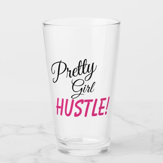 DIVA "Hübsch Girl HUSTLE" Trinkbehälter Glas (Vorderseite)