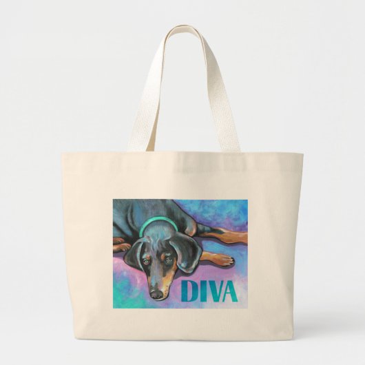 Diva-Hund Jumbo Stoffbeutel (Vorne)