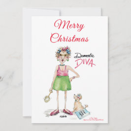 Diva im Inland, Happy Holiday wünscht Karikatur Feiertagskarte