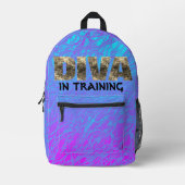 Diva in Ausbildung Blau Rosa Gold Rucksack OHNE Pa (Vorderseite)