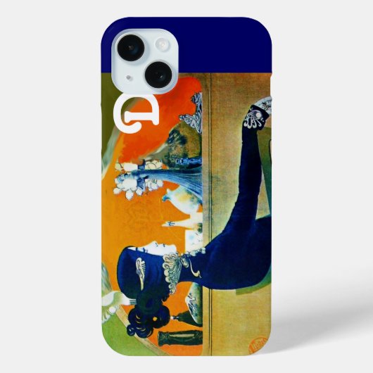 DIVA IN BLAU, SCHÖNHEIT FASHION MONOGRAMM Case-Mate iPhone HÜLLE (Rückseite)