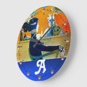 DIVA IN BLAU, SCHÖNHEIT FASHION MONOGRAMM GROßE WANDUHR (Winkel)