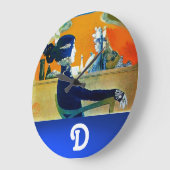 DIVA IN BLAU, SCHÖNHEIT FASHION MONOGRAMM GROßE WANDUHR (Winkel)