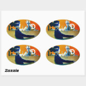 DIVA IN BLAU, SCHÖNHEIT FASHION MONOGRAMM OVALER AUFKLEBER (Blatt)