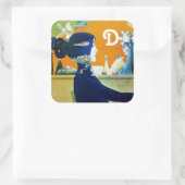 DIVA IN BLAU, SCHÖNHEIT FASHION MONOGRAMM QUADRATISCHER AUFKLEBER (Tasche)