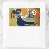 DIVA IN BLAU, SCHÖNHEIT FASHION MONOGRAMM RECHTECKIGER AUFKLEBER (Tasche)