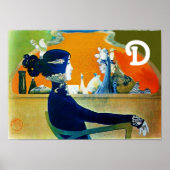 DIVA IN BLAU / Schönheit, Haare, Mode Monogramm Poster (Vorne)