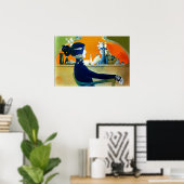 DIVA IN BLAU / Schönheit, Haare, Mode Poster (Heimbüro)