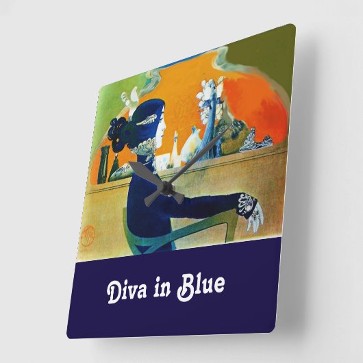 DIVA IN BLAU, SCHÖNHEIT QUADRATISCHE WANDUHR (Winkel)
