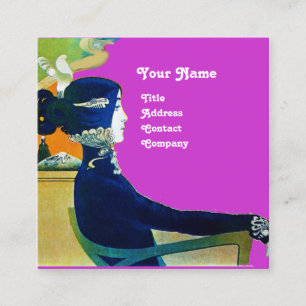 DIVA IN BLUE MONOGRAM Schönheitssalon ,Makeup Arti Quadratische Visitenkarte