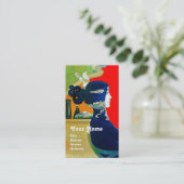 DIVA IN BLUE MONOGRAM Schönheitssalon ,Makeup Arti Visitenkarte (Stehend Vorderseite)