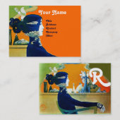 DIVA IN BLUE MONOGRAM Schönheitssalon ,Makeup Arti Visitenkarte (Vorne/Hinten)