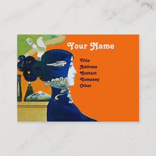 DIVA IN BLUE MONOGRAM Schönheitssalon ,Makeup Arti Visitenkarte (Vorderseite)