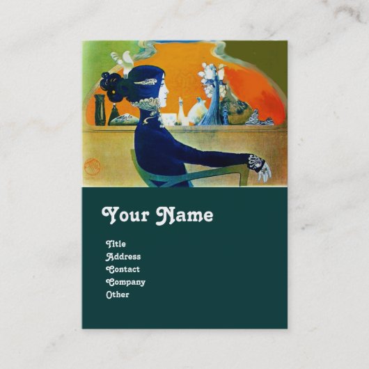 DIVA IN BLUE MONOGRAM Schönheitssalon ,Makeup Arti Visitenkarte (Vorderseite)