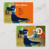 DIVA IN BLUE MONOGRAM Schönheitssalon ,Makeup Arti Visitenkarte (Vorne/Hinten)