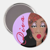"DIVA ist ein vierbuchstabiges Wort.." Magnet (Vorderseite/Rückseite)