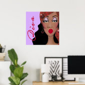 Diva ist ein Wort mit vier Buchstaben Poster (Heimbüro)