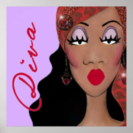 Diva ist ein Wort mit vier Buchstaben Poster