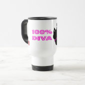 Diva-Katze mit Glanz Reisebecher (Vorderseite Links)