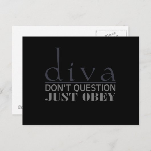 Diva: Keine Frage Postkarte (Vorne/Hinten)