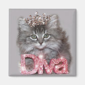 Diva Kitty with a Tiara Magnet (Vorne)