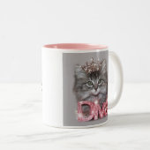 "Diva Kitty with Tiara" erwartet Service - JETZT! Zweifarbige Tasse (VorderseiteRechts)