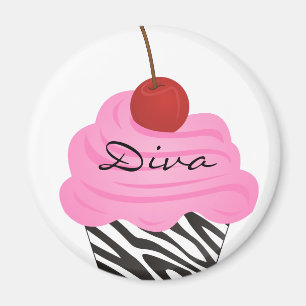 Diva-kleiner Kuchen Magnet