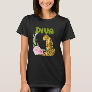 DIVA Leopard Panther Katze Tier ,Diva und T-Shirt