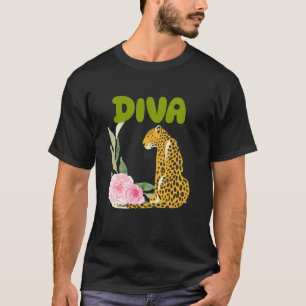 DIVA Leopard Panther Katze Tier Geschenke,Diva Tee