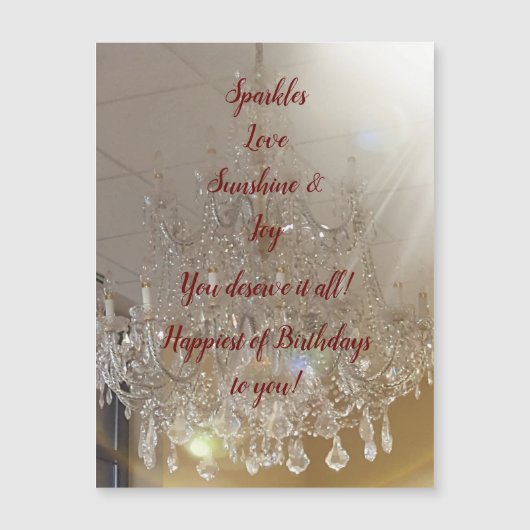 DIVA Life Glitzern Happy Birthday Magnetkarte (Vorderseite)