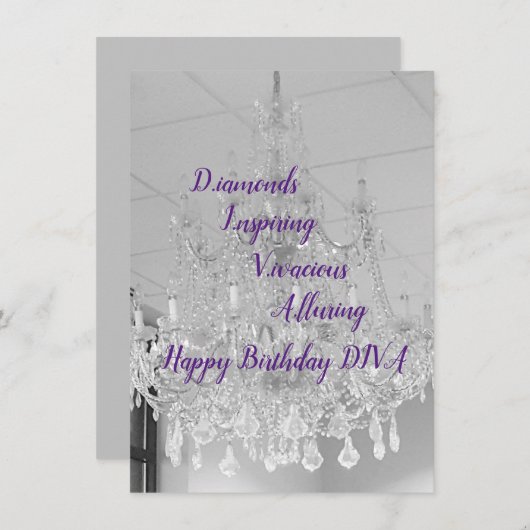 DIVA Life Lights Happy Birthday Flat Card (Vorne/Hinten)