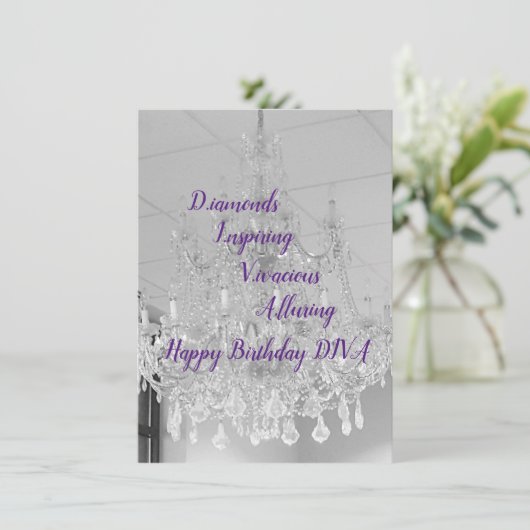 DIVA Life Lights Happy Birthday Flat Card (Stehend Vorderseite)