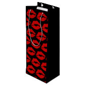"Diva Lips" /Rot Geschenktüte Für Weinflaschen (Rückseite Schrägansicht)