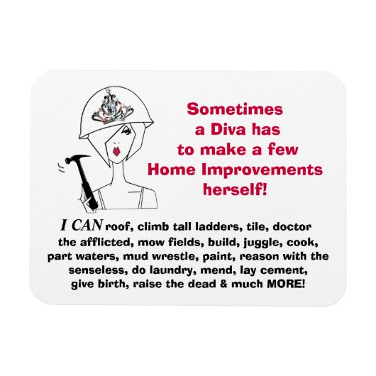 "Diva macht Zuhause-Verbesserungen selbst..." Magn Magnet (Horizontal)