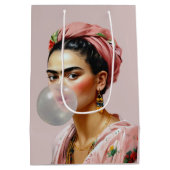 Diva mit Blumenschal blühendem Kaugummi Mittlere Geschenktüte (Rückseite)