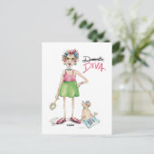 Diva muss sich für Hausarbeit entscheiden Postkarte (Stehend Vorderseite)