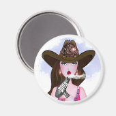 "Diva of a Cowgirl" - Stylistin Magnet (Vorderseite/Rückseite)